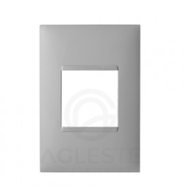 Placa P/ 2 Modulos Juntos 4x2 - Pial Plus + Cinza